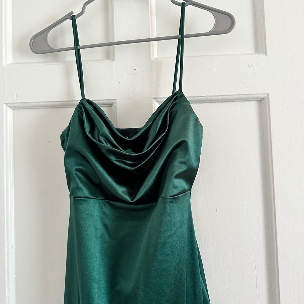Medium, Windsor Dark Green cowl neck dress